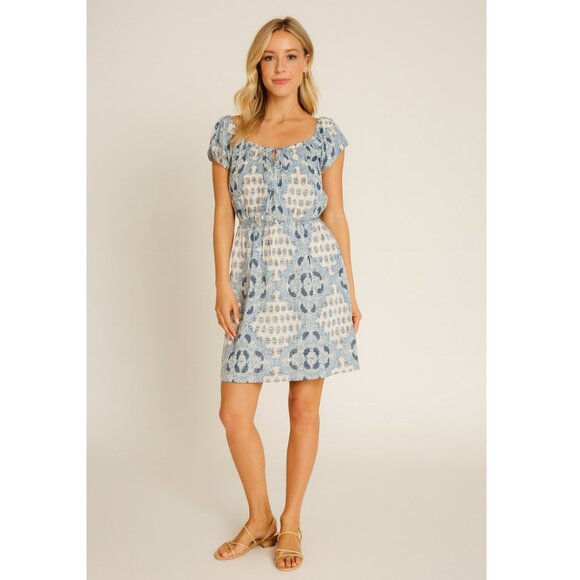 L'Agence Paisley Silk Dress Medium Blue NEW - Picture 1 of 9